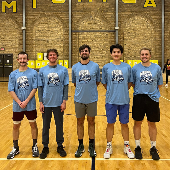 5 men celebrating championship